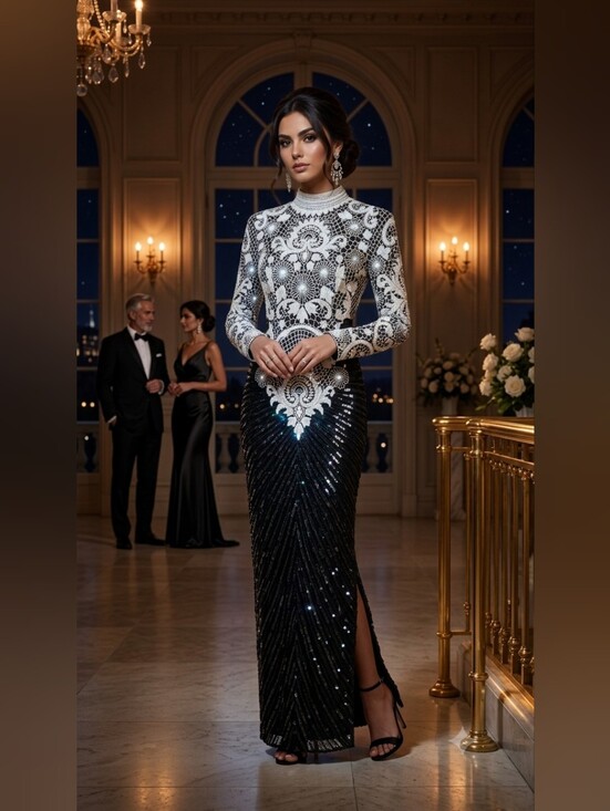 Naeem Khan Dresses & Skirts - Vintage Naeem Khan For Lillie Rubin Riazee Nights Silk Embellished Evening Gown